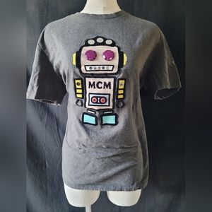 MCM Gray Robot Embellished T Shirt M